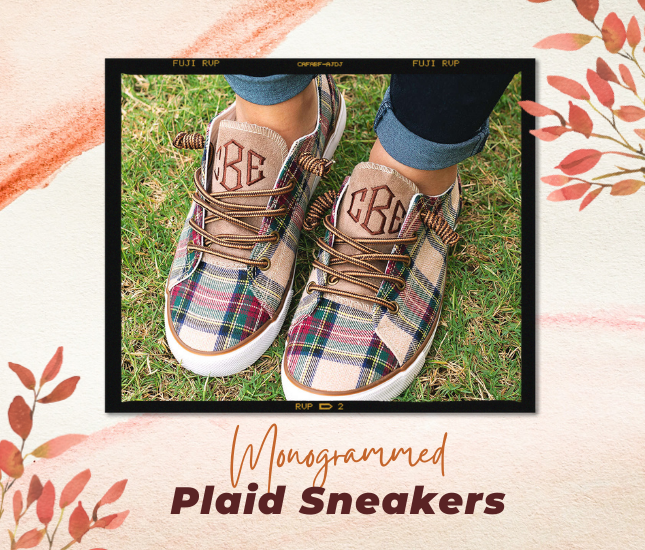 Monogrammed Plaid Sneakers