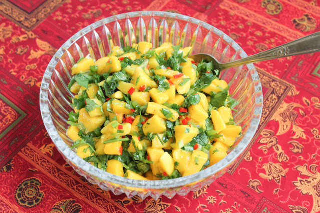 Food Lust People Love: This spicy mango salsa is a party in your mouth, with sweet, ripe mangoes, tart lime juice and hot peppers. It’s best friends with fish and chicken.