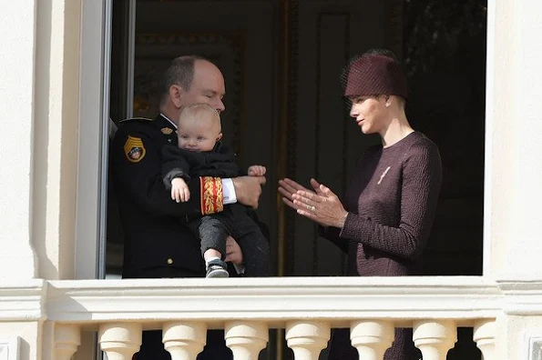 Princess Charlene of Monaco with Princess Gabriela and Prince Albert II of Monaco with Prince Jacques