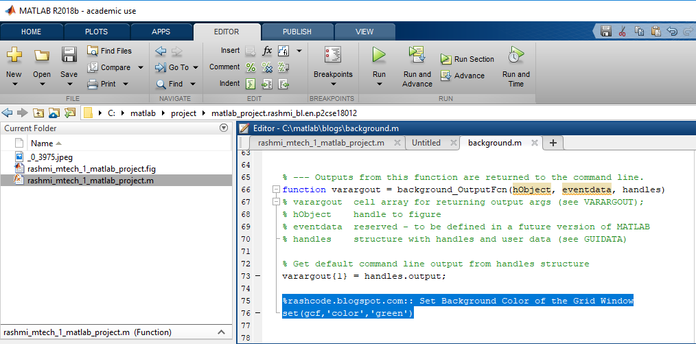 MATLAB :: Learn n Code: MATLAB - Change default background color of the ...