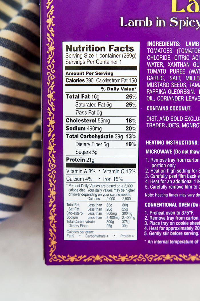 Trader Joe's Lamb Vindaloo Review Sweet on Trader Joe's