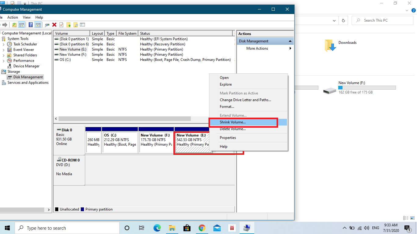 create iso image windows 10 system drive