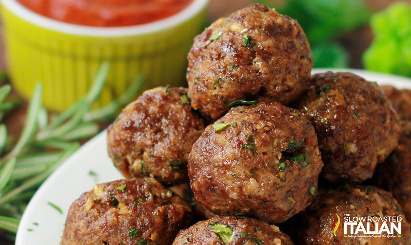 Italian Herb Baked Meatballs (With Video)