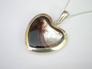 Horse hair silver heart pendant