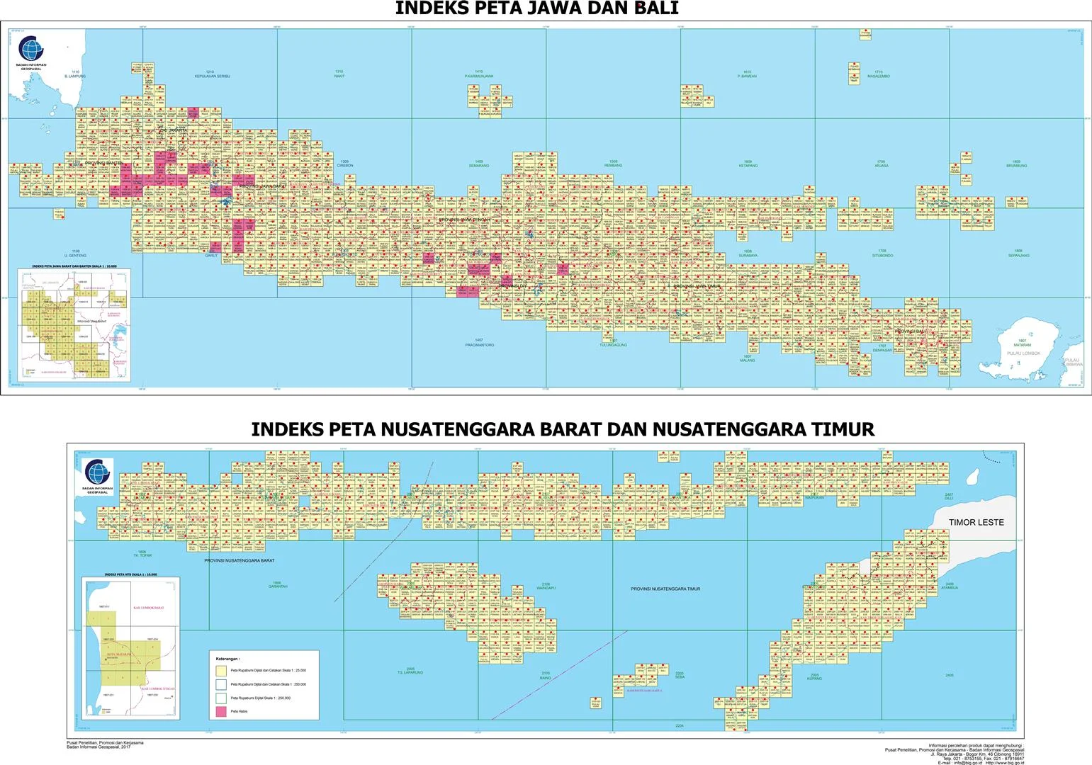 Nomor Lembar Peta (NLP) Seluruh Indonesia Per Provinsi dan Pulau Besar Kode Demnas