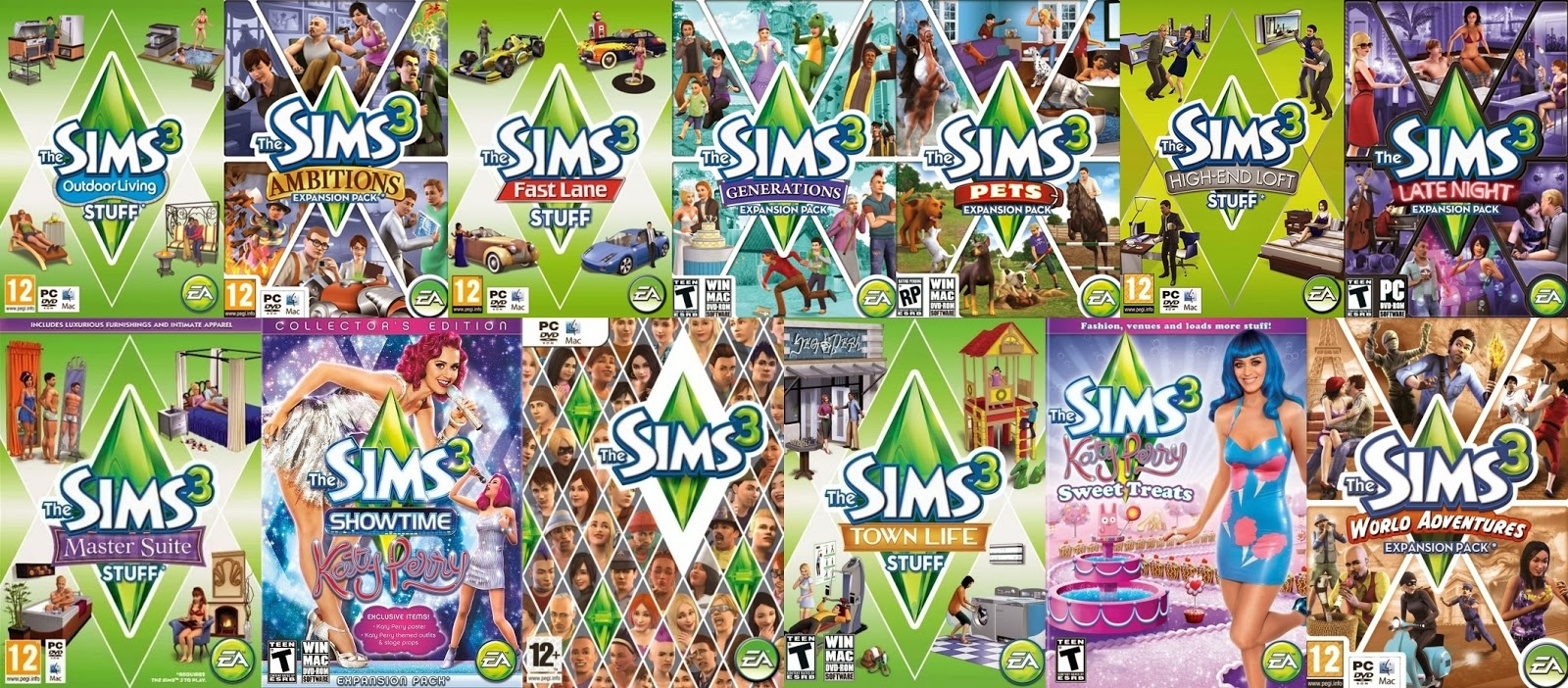 sims 3 expansion packs full list