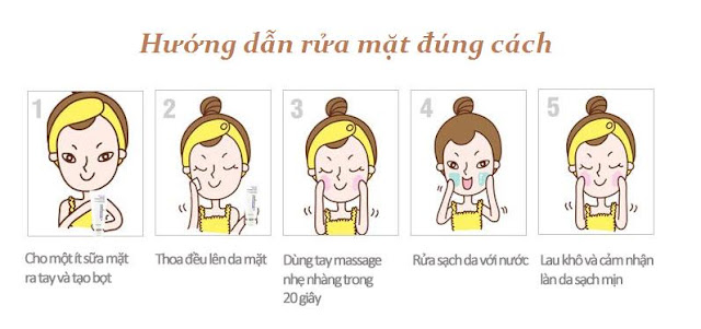 dùng sữa rửa mặt tối thiểu 2 lần mỗi ngày