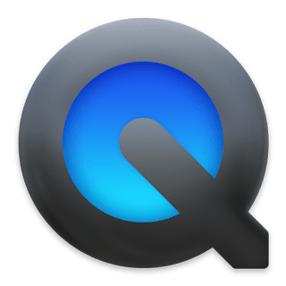 Símbolo do aplicativo QuickTime da Apple. Uma letra Q estilizada.