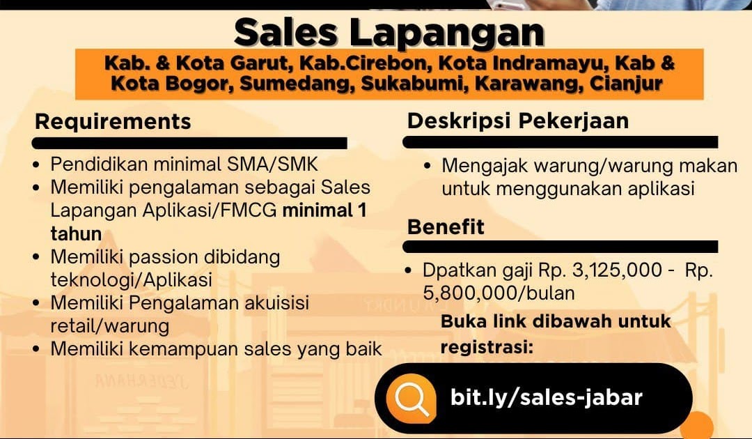 Lowongan Kerja Sales Lapangan Sampingan Jabar April 2021 - Info Loker