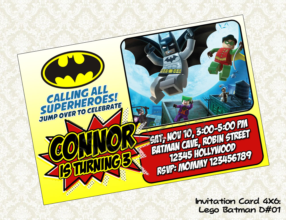 DigyParty: Digyparty's Shop - Lego BATMAN Birthday Party Invitation ...