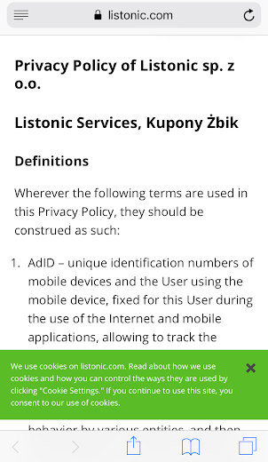 Listonic Privacy Policy