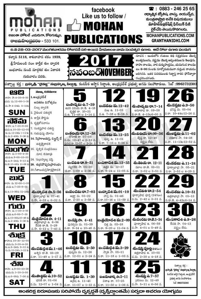 TELUGU WEB WORLD TELUGU CALENDER 2017 TWO