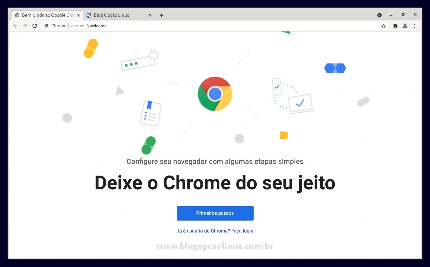 Google Chrome executando no Debian 11 Bullseye