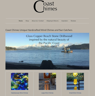 Screen shot of part of the homepage of Coast Chimes new website
