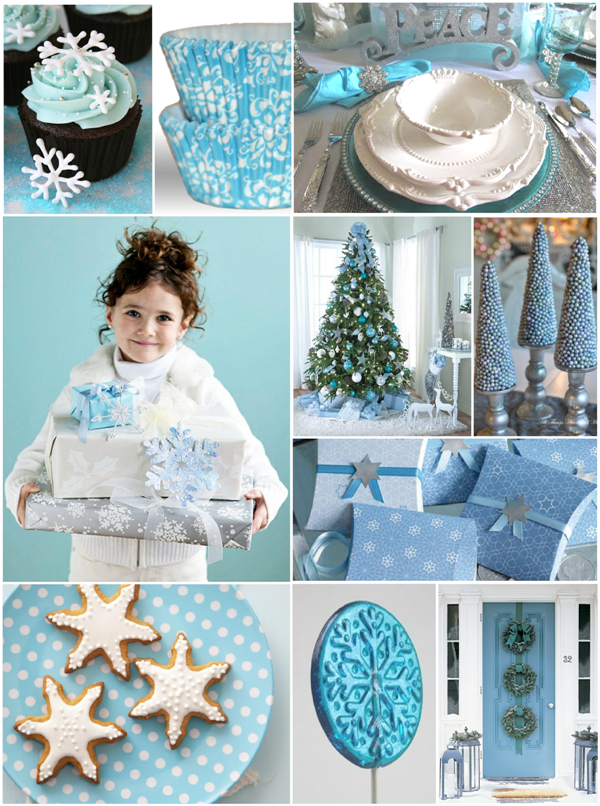 Blue & White Frosty Snowflakes Holiday Party Ideas Party Ideas