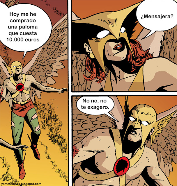 Chiste de palomas en Legend of the Hawkman