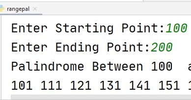 Python Program to Print Palindrome Number in a Given Range