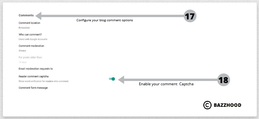 Comments Setting