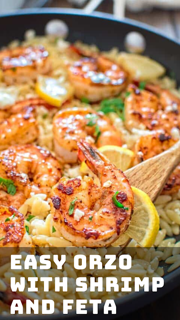 Easy Orzo with Shrimp and Feta