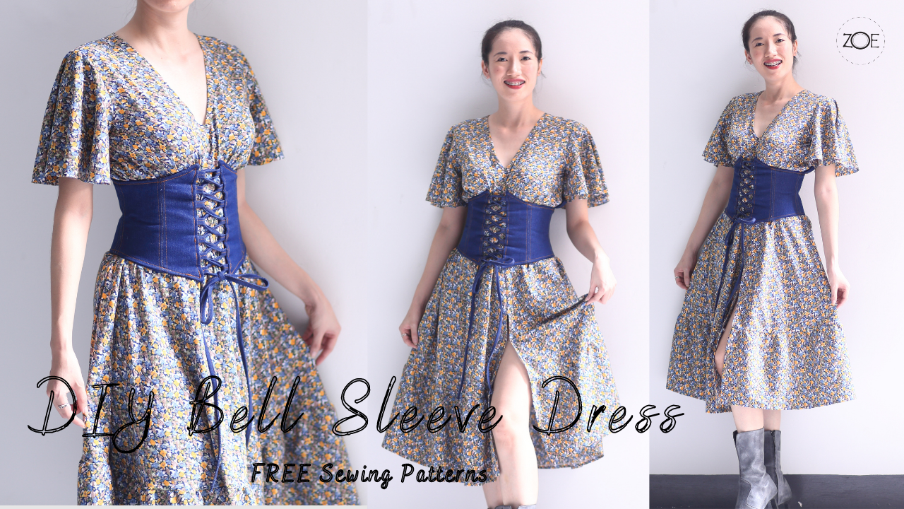 DIY Bell Sleeve Dress + FREE Patterns ...