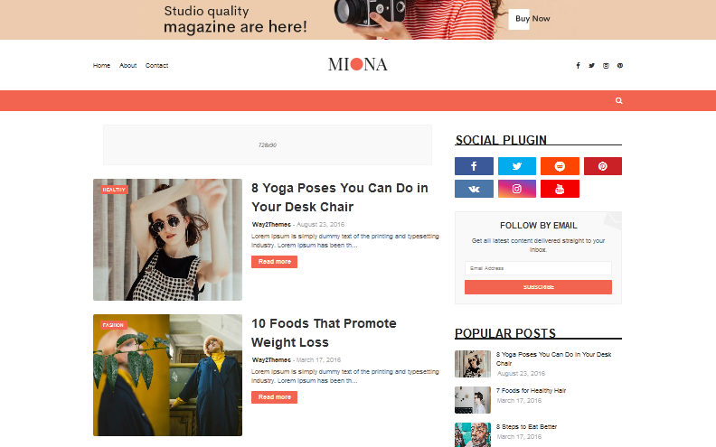 Miona Blogger Template