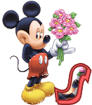 Alfabeto tintineante de Mickey con ramo de flores S.