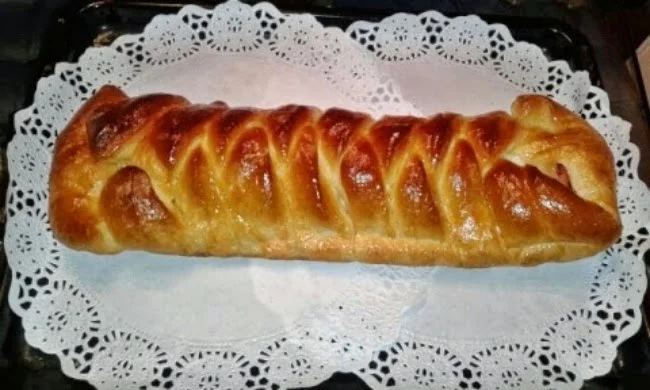 trenza de jamón y queso trenza de jamón y queso