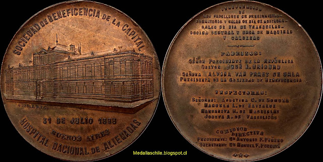 Medalla Inauguración Hospital Hospital Alienadas (Buenos Aires)