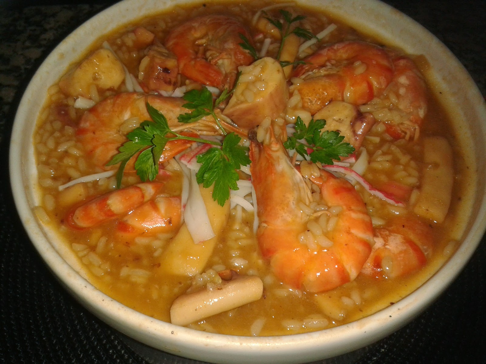 Culinária E o dia a dia Arroz de camarão e pota