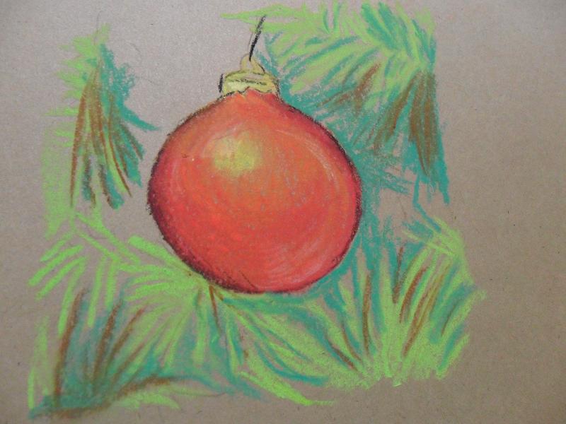 Fawn in BC Christmas Ornament Pastel Drawing