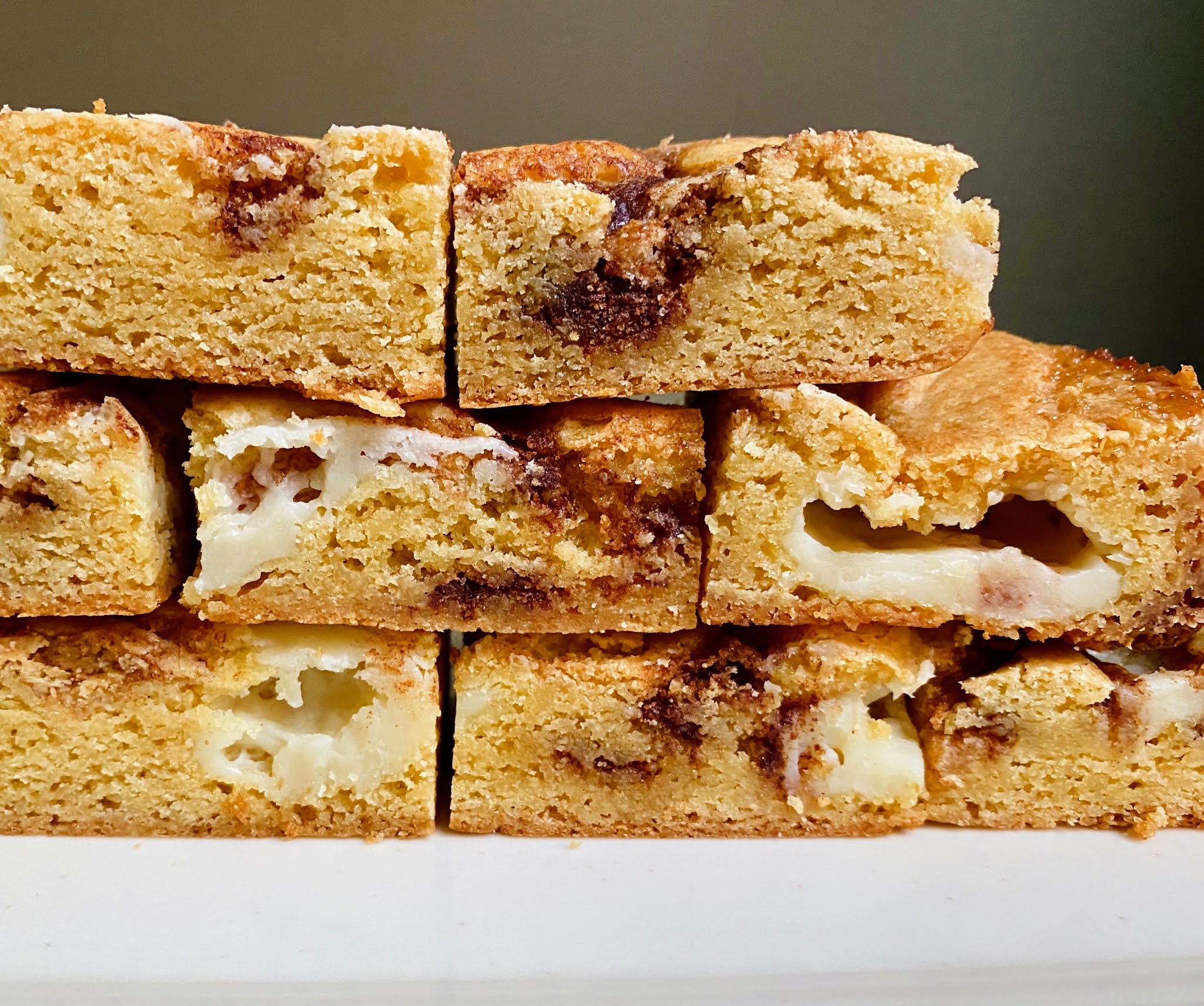 A Dessert for Breakfast Variation Cinnamon Roll Blondies