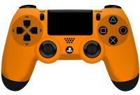 orange PlayStation controller