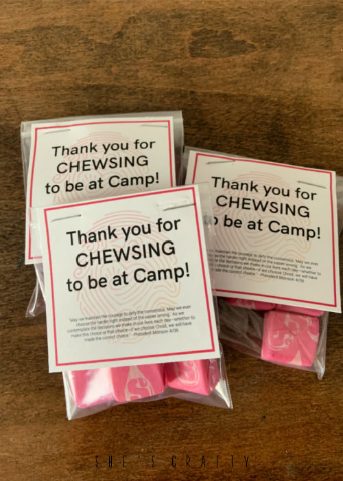 Thank you for Chewsing to be at camp starbursts handout.