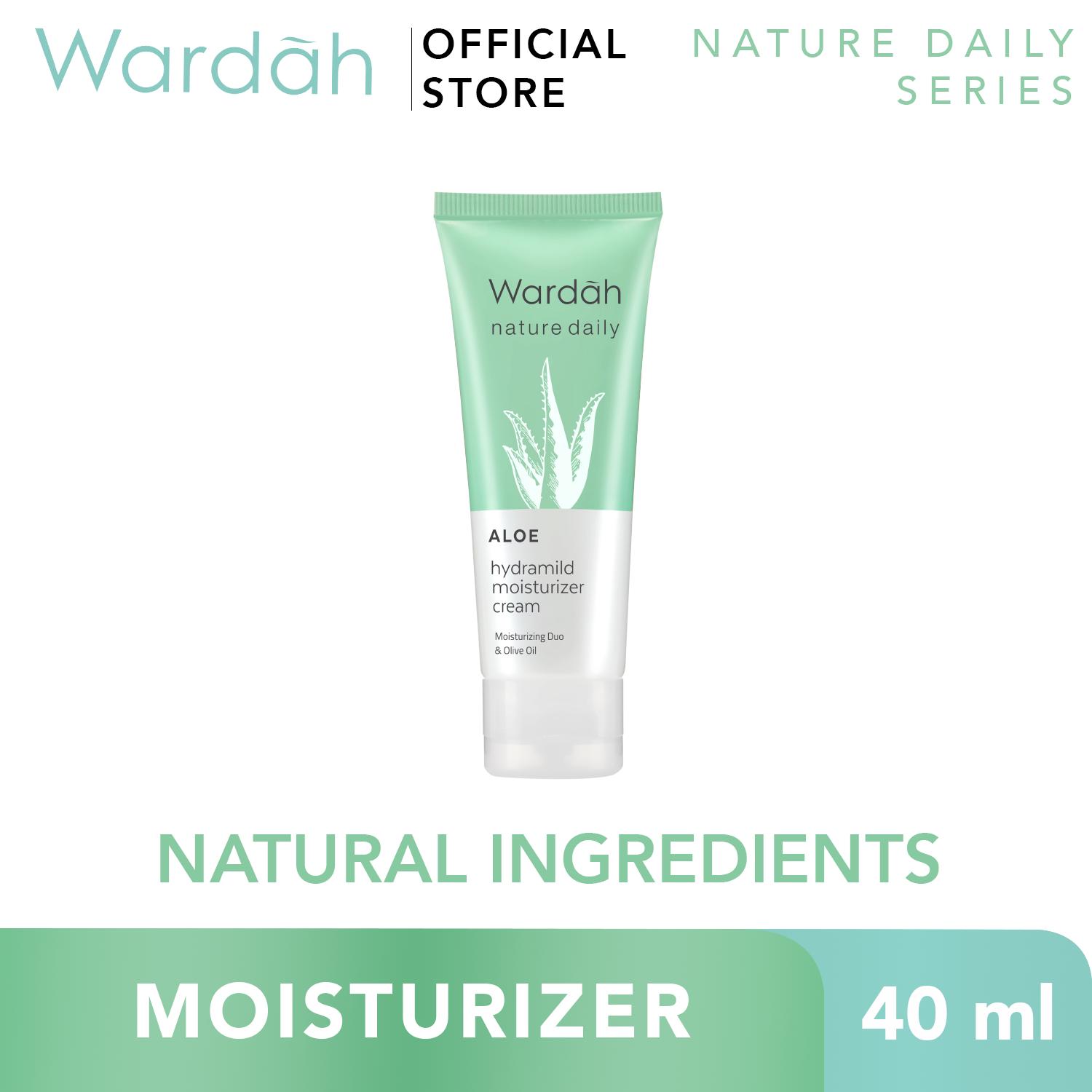 WARDAH Aloe Hydramild Moisturizer Cream 40 ml Pelembab Wajah Perawatan Kulit Promo Lazada