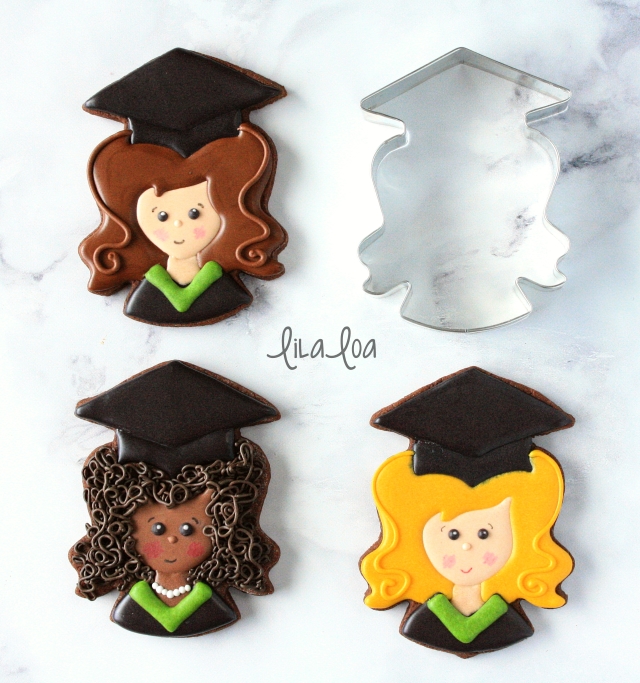 Girl graduation sugar cookies -- a cookie decorating tutorial