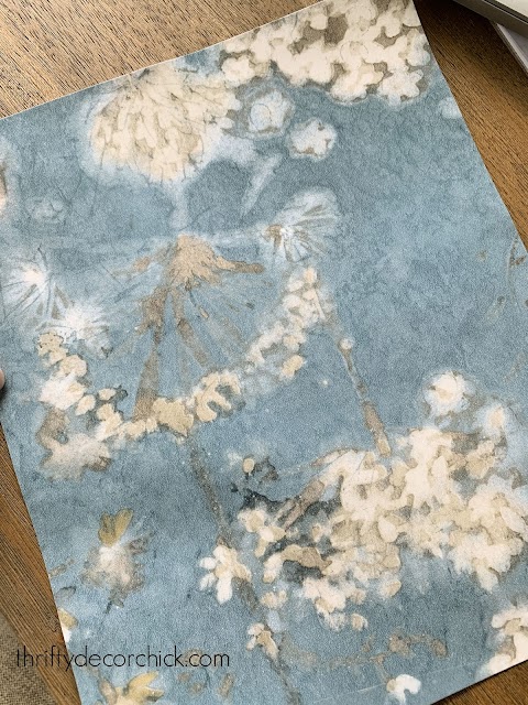 Blue cream white gray floral peel and stick wallpaper