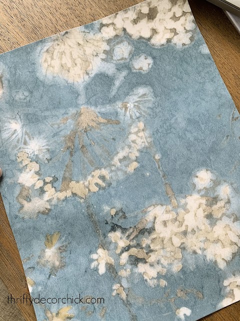 Blue cream white gray floral peel and stick wallpaper