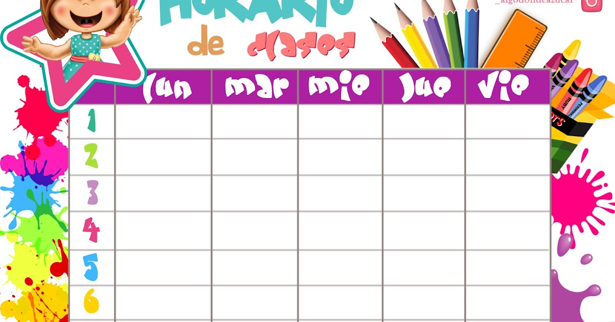 Algodon de Azucar: HORARIO DE CLASES