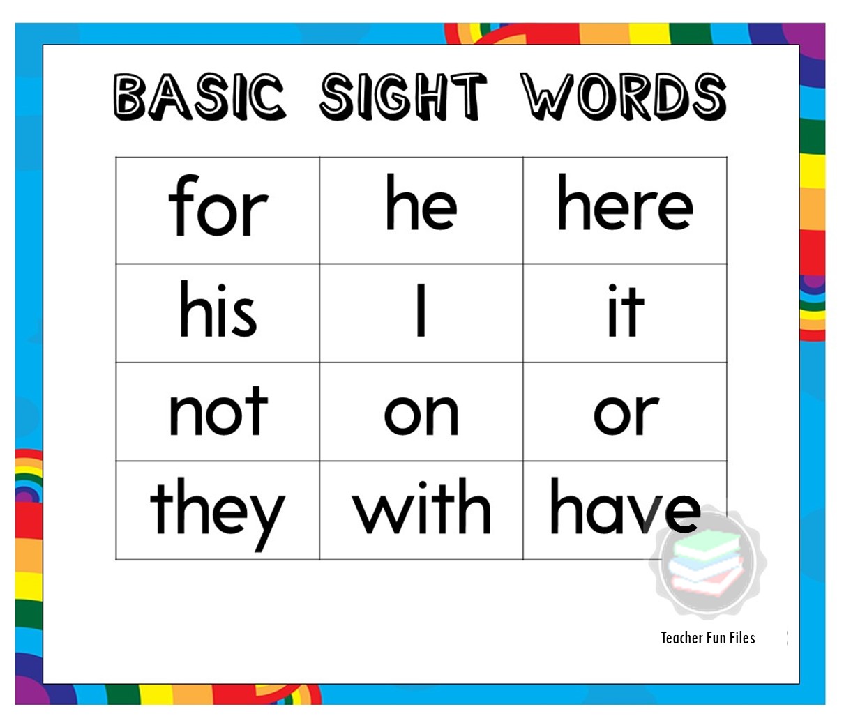 Basic Sight Words For Grade 3