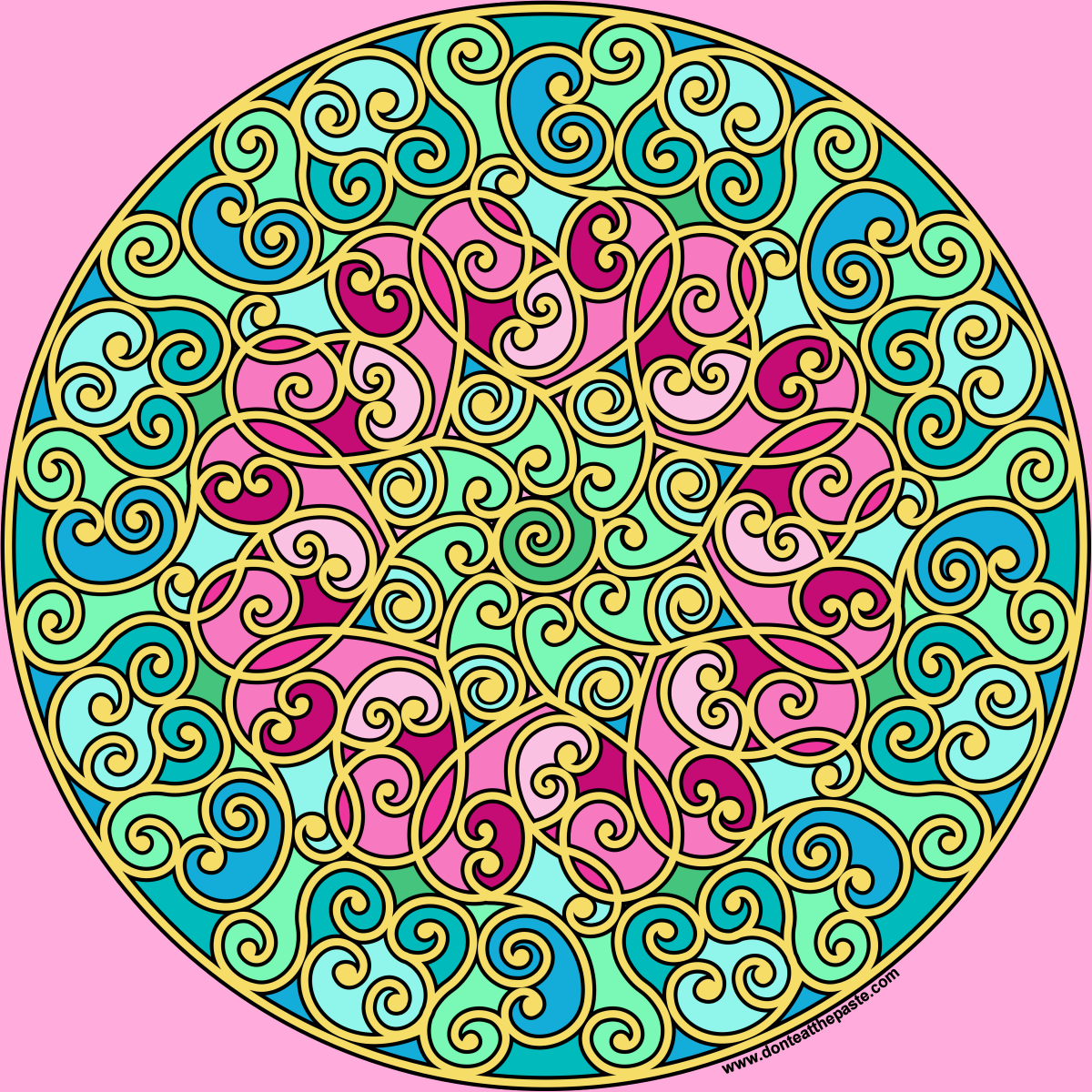Download Don't Eat the Paste: Hidden Heart Mandala to color