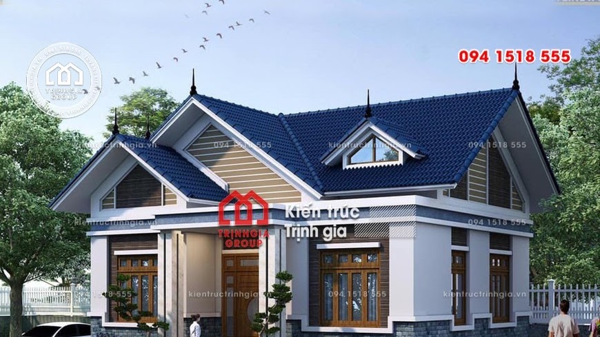 Mẫu nhà cấp 4 nông thôn có 3 phòng ngủ đẹp diện tích 120m2 - Mã số BT1017 - Ảnh 1