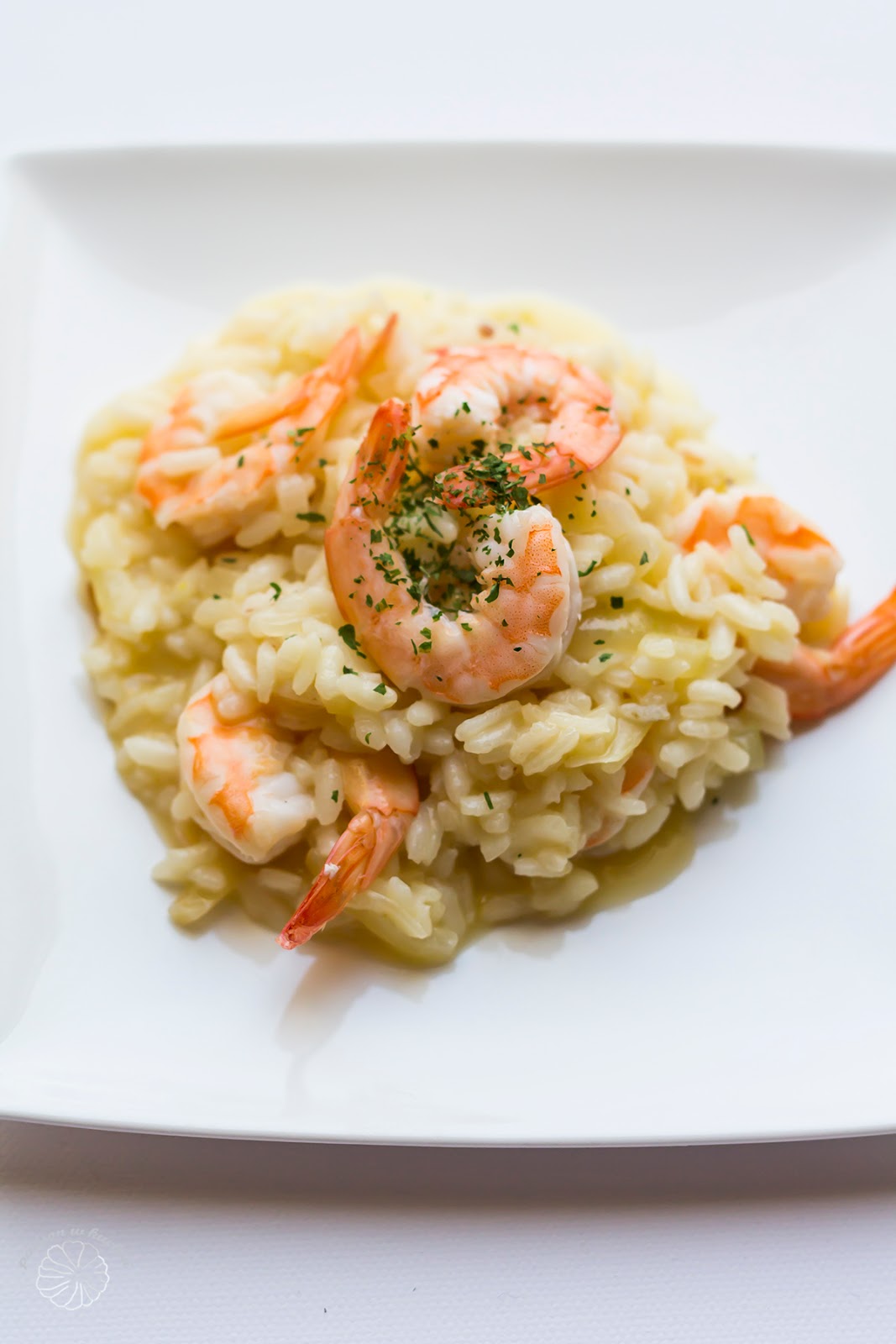 Patison w kuchni Risotto z krewetkami.