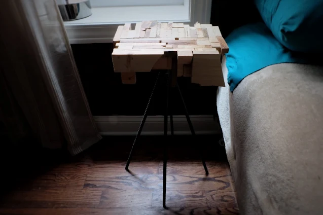 finished table in guest hall bedroom