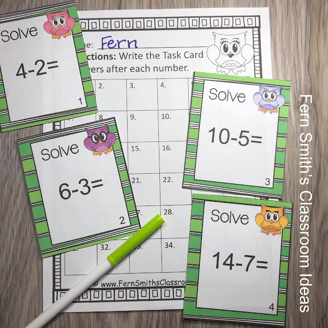 Click Here to Download these Cute Owl Themed Addition and Subtraction Task Cards for Your Class Today!