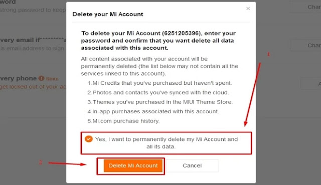 cara menghapus akun mi