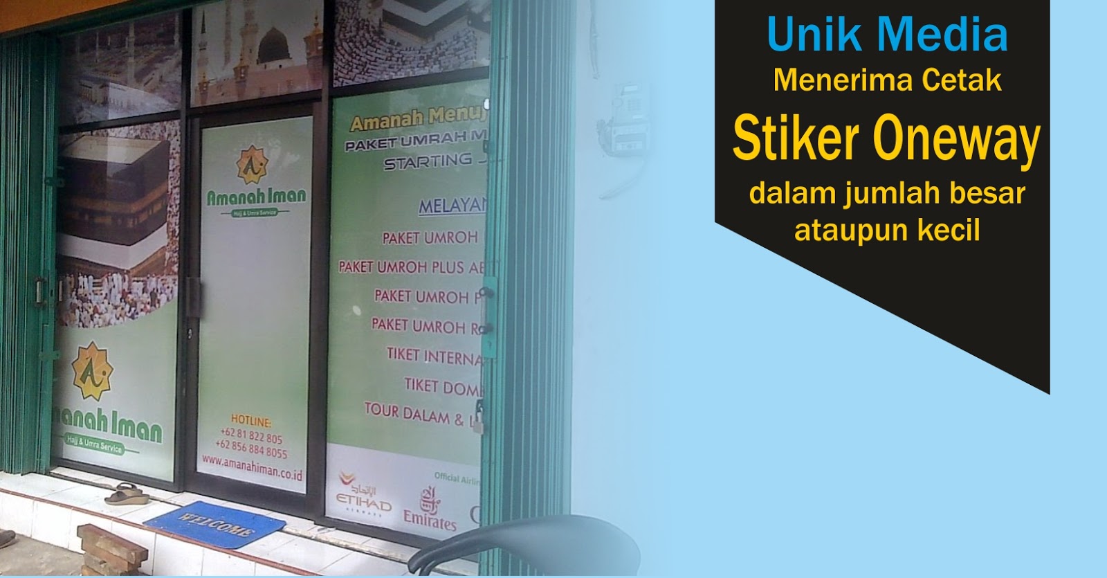 Cetak Stiker Oneway + Pasang Sidoarjo Telp/WA 0856-4550-1948