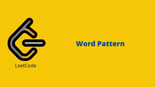 Leetcode Word Pattern problem solution