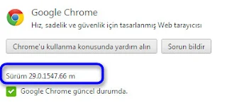 Google Chrome yeni sürüm 