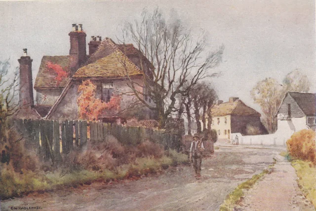 Haslehust watercolour Dickens cottage