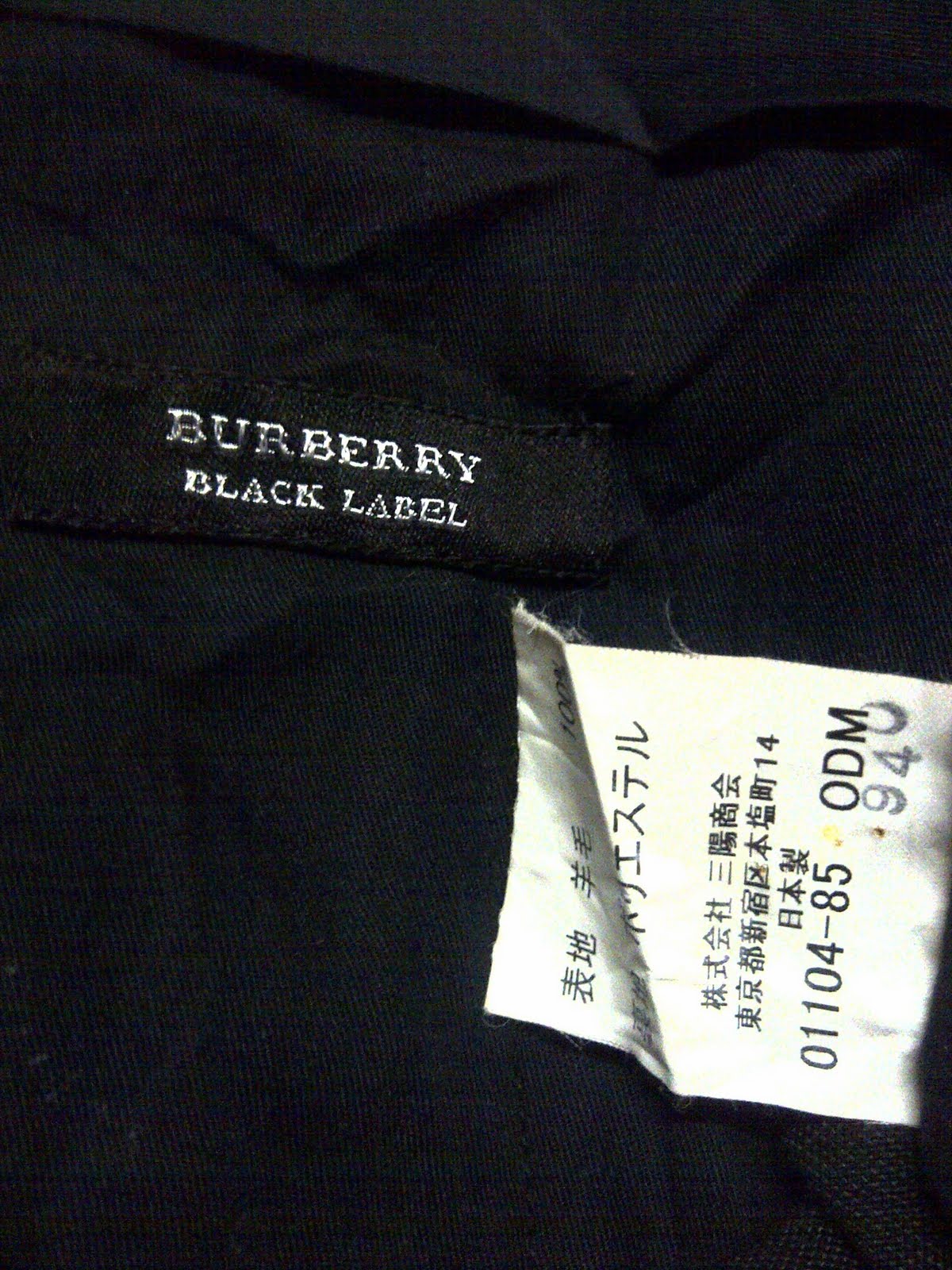 burberry black label pants